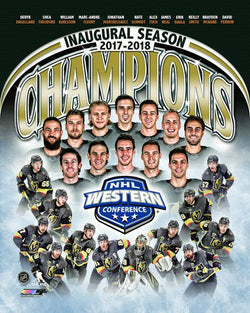 Vegas Golden Knights 2017-18 NHL Western Conference Champions 12-Player Commemorative Premium Poster - Photofile Inc.