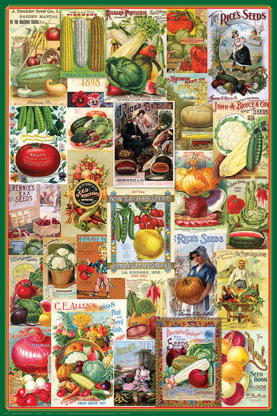Vintage Seed Catalog Covers Vegetable Farming Posters Collage (26 Reproductions) Poster - Eurographics Inc.