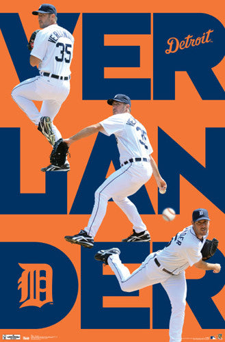 Justin Verlander "Triple-Action" Detroit Tigers Poster - Costacos 2012