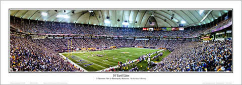 Minnesota Vikings Metrodome Classic "16 Yard Line" Panoramic Poster Print - Everlasting Images