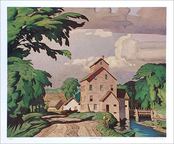 The Village Mill (Elora Mill 1920s) by A.J. Casson Group of Seven Art Poster Limited-Edition /350 Print