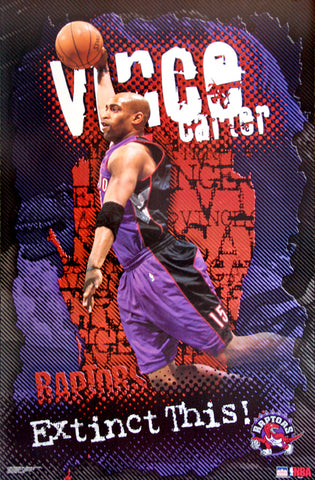 Vince Carter "Extinct THIS!" Toronto Raptors NBA Action Poster - Starline 2001