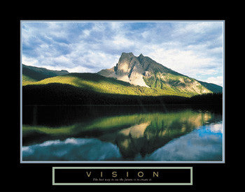 Mountain Reflection "Vision" Motivational Poster - Front Line