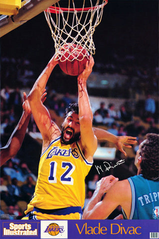 Vlade Divac "Ferocious" Los Angeles Lakers Poster - Marketcom Sports Illustrated 1990