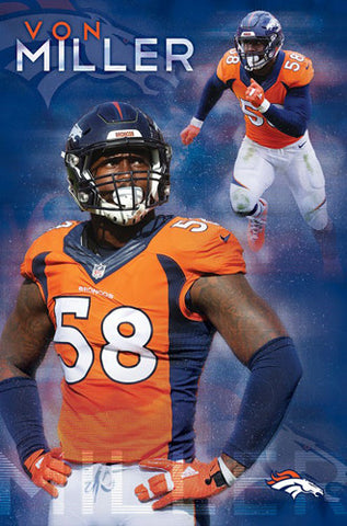 Von Miller "Superstar" Denver Broncos Official NFL Football Poster - Trends International 2016