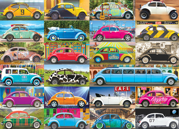Volkswagen Beetles "Gone Places" (23 Custom Bugs) Automobile Car Poster - Eurographics Inc.