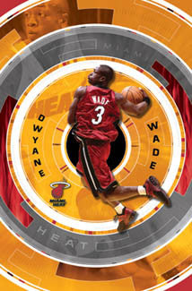 Dwyane Wade "In The Zone" Miami Heat NBA Action Poster - Costacos 2004