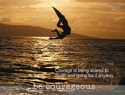 Wakeboarding "Courageous" Motivational Inspirational Poster - Jaguar Inc.