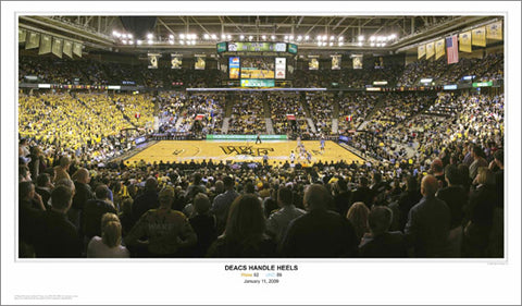 Wake Forest Basketball "Deacs Handle Heels" Panoramic Poster Print - Sport Photos 2009