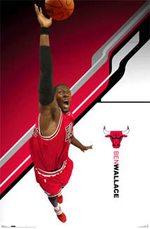 Ben Wallace "Big Swat" Chicago Bulls NBA Action Poster - Costacos 2007