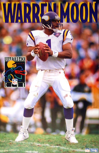 Warren Moon "QB Club" Minnesota Vikings NFL Action Poster - Starline 1994