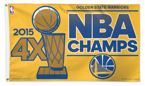 Golden State Warriors 2015 NBA Champions Deluxe 3'x5' HUGE Banner Flag - Wincraft
