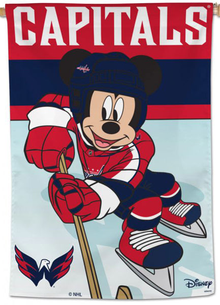 Washington Capitals "Mickey Mouse Playmaker" Official NHL Hockey Premium 28x40 Wall Banner - Wincraft/Disney