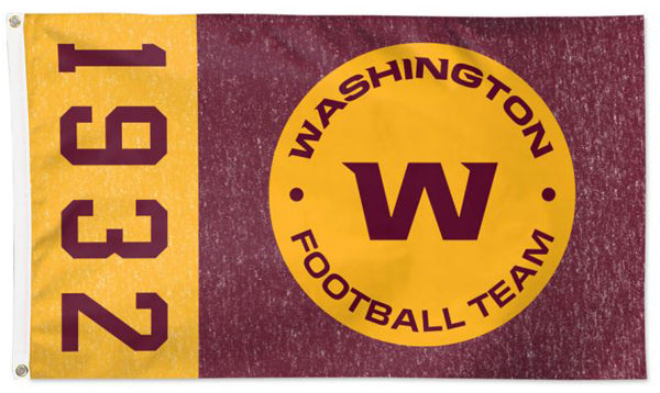 Washington Football Team Official NFL Football 3'x5' DELUXE-EDITION Flag (Classic 1932 Style) - Wincraft Inc.