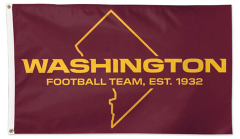Washington Football Team Official NFL Football 3'x5' DELUXE-EDITION Flag ("DC-Style") - Wincraft Inc.