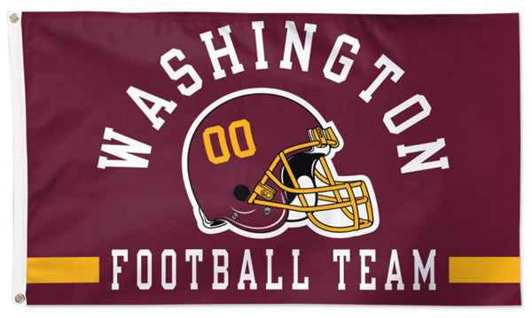 Washington Football Team Official NFL Football 3'x5' DELUXE-EDITION Flag (Helmet-00-Style) - Wincraft Inc.