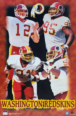 Washington Redskins "Four Stars" Poster (Frerotte, Allen, Wilkinson, Stubblefield) - Starline 1998