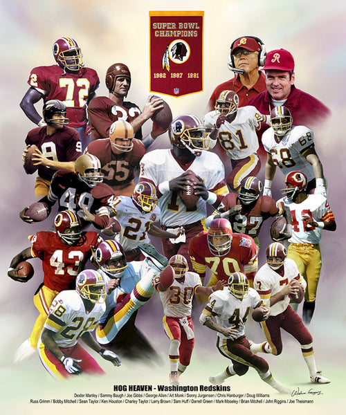 Washington Redskins "Hog Heaven" (20 Legends, 3 Championships) Art Poster Print