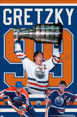 Wayne Gretzky "City of Champions Classic" Edmonton Oilers 1980s Retro NHL Hockey Poster - Costacos Sports 2022