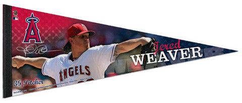Jered Weaver "Signature" Los Angeles Angels Premium Felt Collector's Pennant - Wincraft 2013