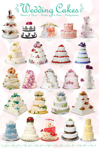 Wedding Cakes Bakery Poster (20 Delectable Creations) - Eurographics Inc.