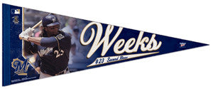 Rickie Weeks "Action" Premium Felt Collector's Pennant (LE /2,011) - Wincraft Inc.