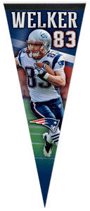 Wes Welker "Action 83" New England Patriots Premium Pennant LE/1000 - Wincraft