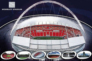 Wembley Stadium, London, England Commemorative Wall Poster - GB Eye