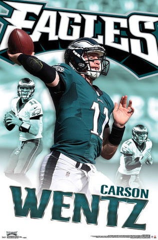 Carson Wentz "Superstar" Philadelphia Eagles NFL Action Wall Poster - Trends International