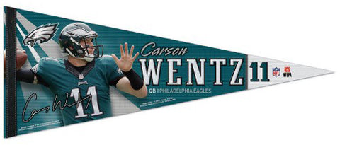 Carson Wentz "Signature Series" Philadelphia Eagles Premium Felt Collector's PENNANT - Wincraft 2016