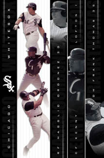 Chicago White Sox "Three Stars" (Thomas, Lofton, Ordonez) Poster - Costacos 2002