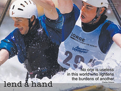 Whitewater Rafting "Lend A Hand" Motivational Inspirational Poster - Jaguar Inc.