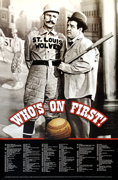 Who's On First Abbott and Costello Baseball Comedy Routine Poster- Allu