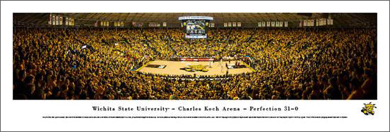 Wichita State Shockers Basketball Koch Arena Game Night "31-0" Panoramic Poster Print - Blakeway 2014