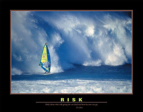 Windsurfing "Risk" Motivational Poster Print - Eurographics