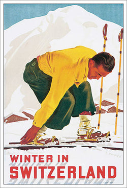 Winter in Switzerland (1938) Vintage Skiing Poster Classic Reprint Edition - Eurographics