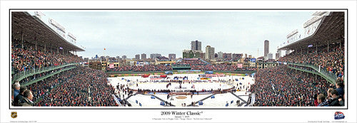 Wrigley Field 2009 Winter Classic Chicago Blackhawks Panoramic Poster - Everlasting