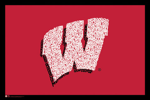 Wisconsin Badgers "On Wisconsin!" Fight Song Logo Poster