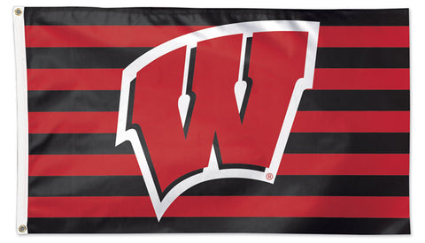 University of Wisconsin "W and Stripes" Official NCAA Deluxe-Edition 3'x5' Flag - Wincraft
