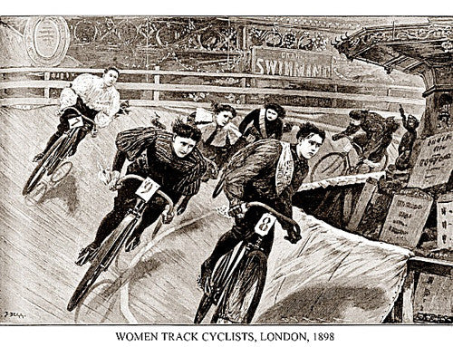 Women Track Cyclists 1898 Historic Cycling Poster Print - Presse 'e Sports
