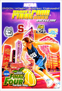 NCAA Women's Basketball Final Four 2008 Official Poster (Tennessee, UConn, LSU, Stanford) - Action Images