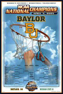 Baylor Lady Bears 2005 NCAA Women's Basketball National Champions Commemorative Poster - Action Images