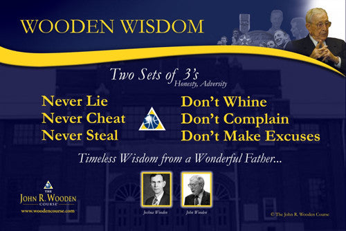 Coach John Wooden's "Two Sets of Threes" Motivational Inspirational Wall Poster