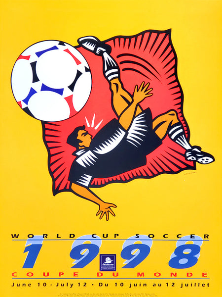 World Cup France 1998 "Bicycle Kick" by Burton Morris Official Event Poster - Fine Art Ltd.