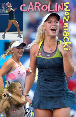 Caroline Wozniacki "Superstar" WTA Tennis Action Poster - Tennis Life