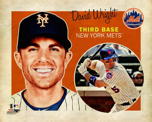 David Wright "Retro SuperCard" New York Mets Premium Poster Print - Photofile 16x20