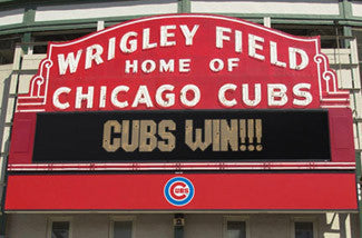 Chicago Cubs Wrigley Field Marquee ("Cubs Win") Poster - Costacos Sports
