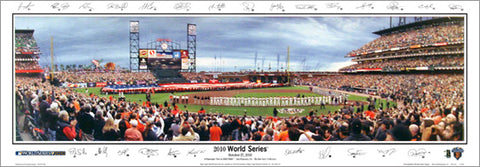 San Francisco Giants World Series 2010 Panoramic Poster Print w/26 Facs. Signatures - Everlasting