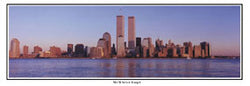 Lower Manhattan Skyline "We'll Never Forget" World Trade Center Panoramic Poster - Everlasting Images 2001