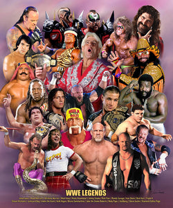 WWE WWF World Wrestling Legends (22 Greats) Premium Poster Print - Wishum Gregory